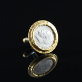 George V Silver Coin & Gold Cufflinks III