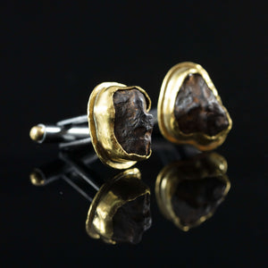 Meteorite & Gold Cufflinks II