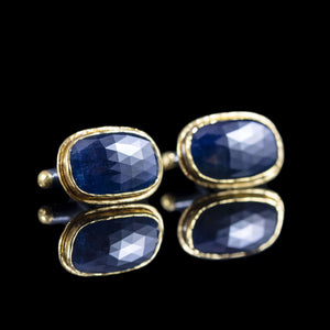 Blue Sapphire & Gold Cufflinks III