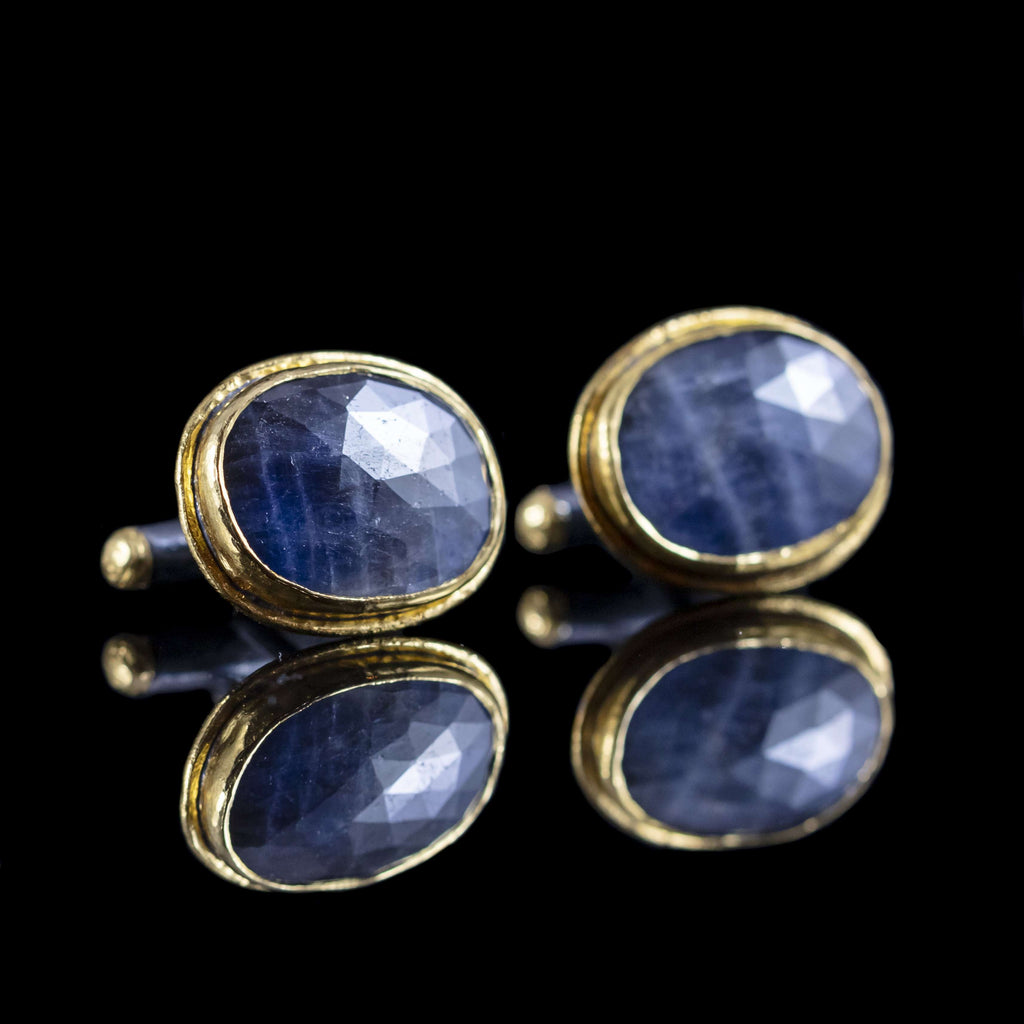 Blue Sapphire & Gold Cufflinks IV
