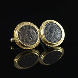 Roman Empire Copper Coin & Gold Cufflinks III