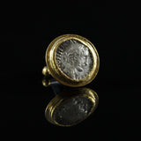 Hadrian Silver Coin & Gold Cufflinks