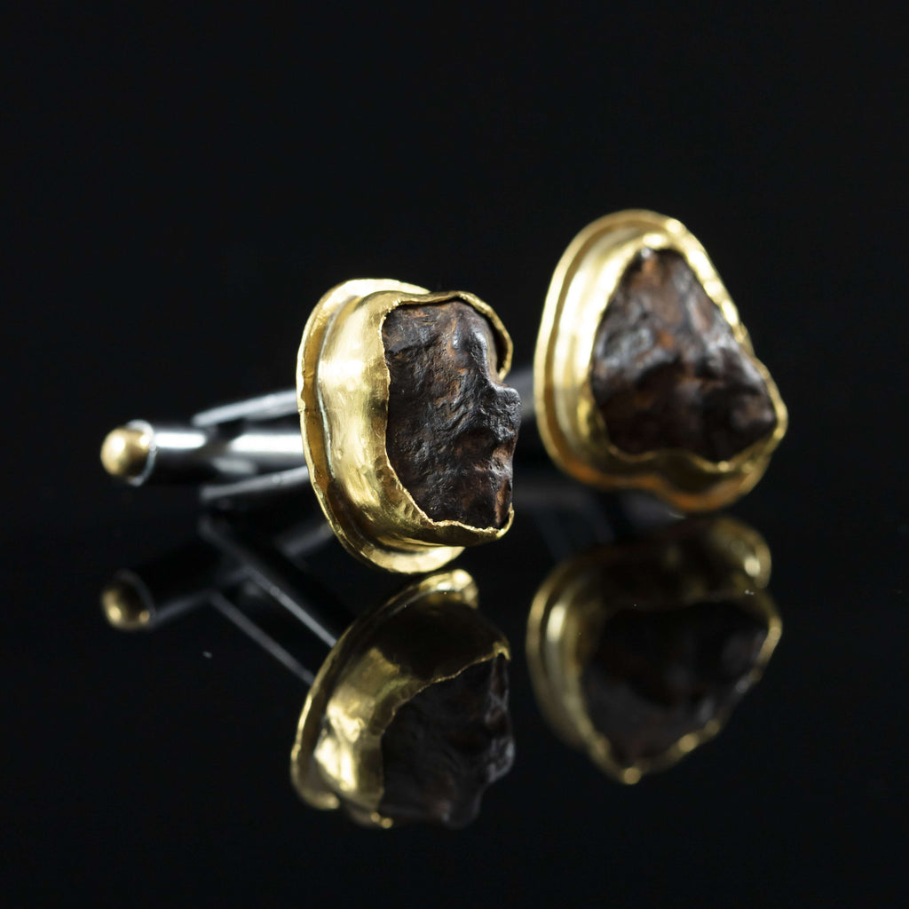 Meteorite & Gold Cufflinks II