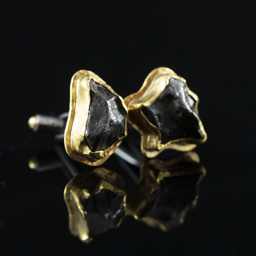 Meteorite & Gold Cufflinks I