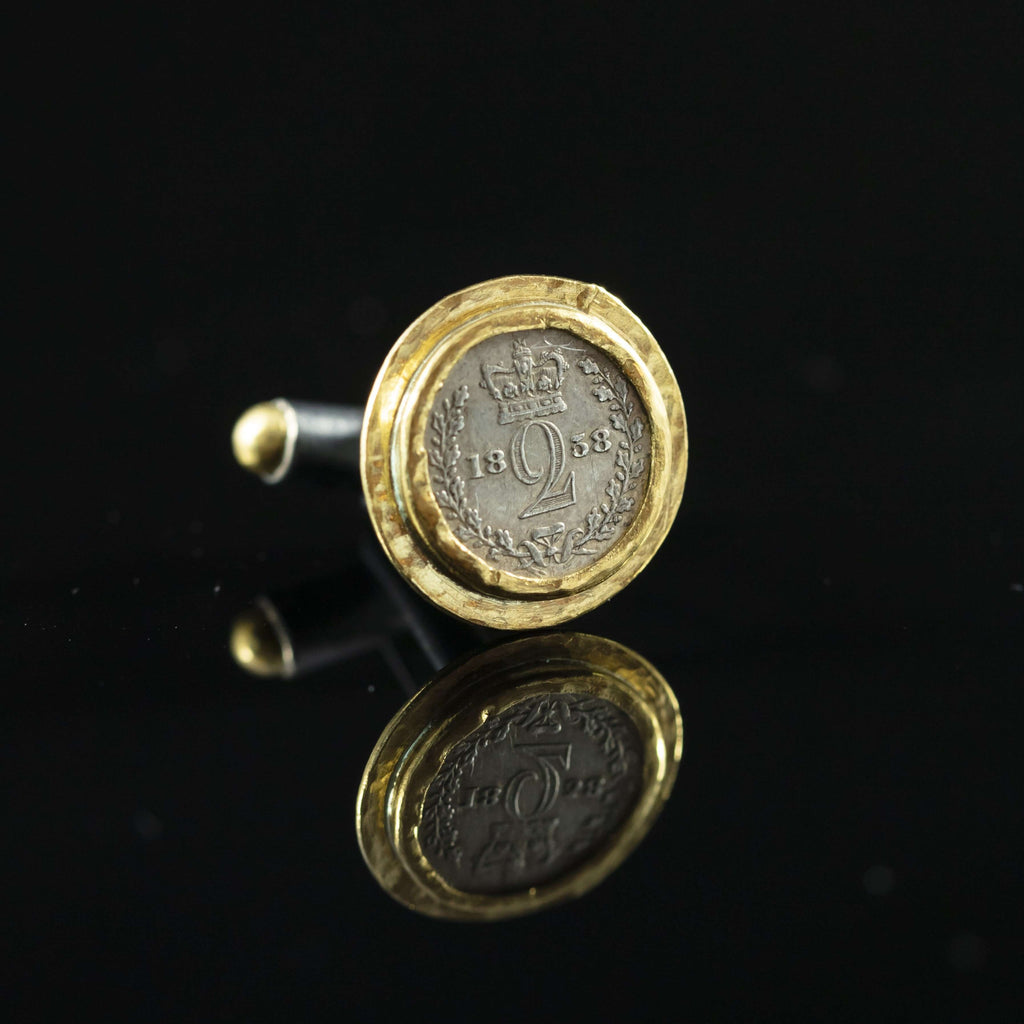 Queen Victoria Silver Coin & Gold Cufflinks III