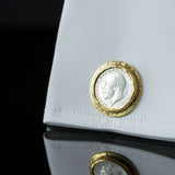 George V Silver Coin & Gold Cufflinks II