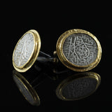 Persian Silver Coin & Gold Cufflinks VI